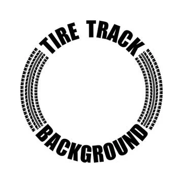 Tire track text circle Stock Illustration