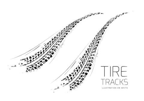 Tire tracks background Stock Illustration