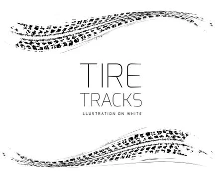 Tire tracks background Stock Illustration