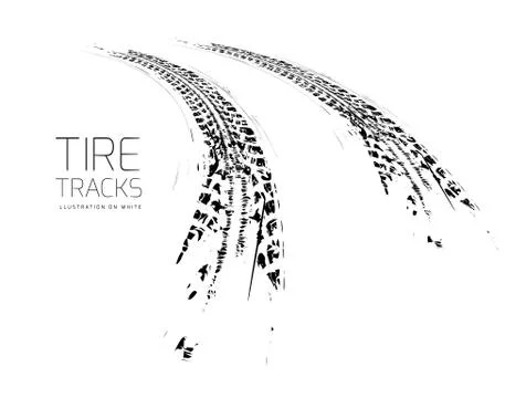 Tire tracks background Stock Illustration