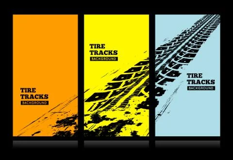 Tire tracks background Stock Illustration