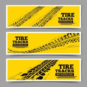Tire tracks background Stock Illustration