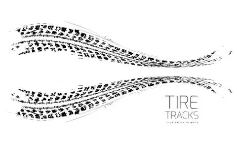 Tire tracks background Illustrazione stock