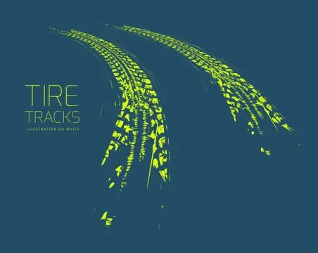 Tire tracks background Stock Illustration