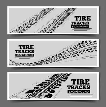 Tire tracks background Stock Illustration
