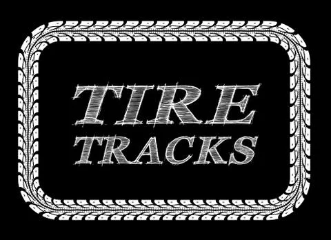 Tire tracks frame Stock Illustration