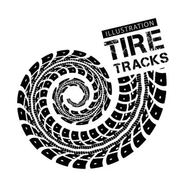Tire tracks Illustrazione stock