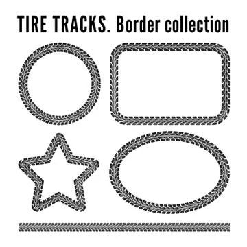 Tire tracks Stock Illustration