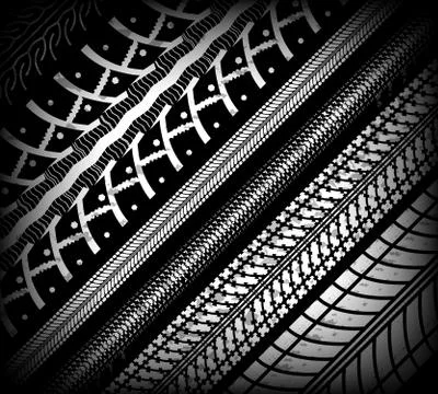 Tire tracks Stock Illustration