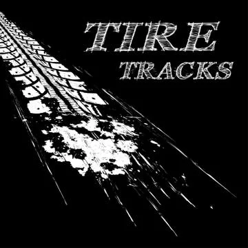 Tire tracks Stock Illustration