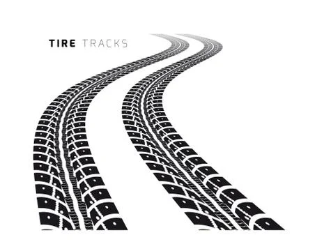 Tire tracks Stock Illustration