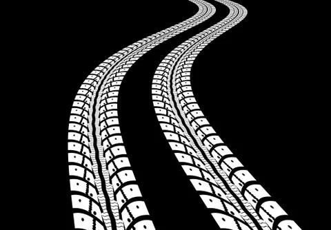 Tire tracks Stock Illustration
