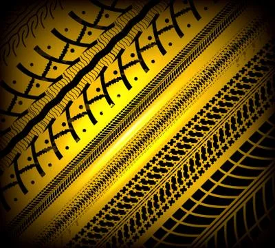 Tire tracks Stock Illustration