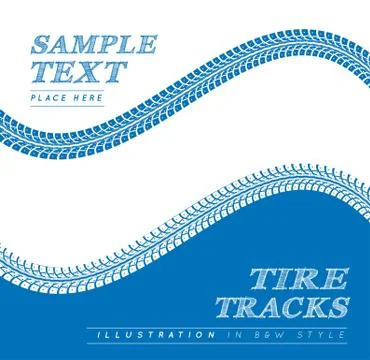 Tire tracks Stock Illustration