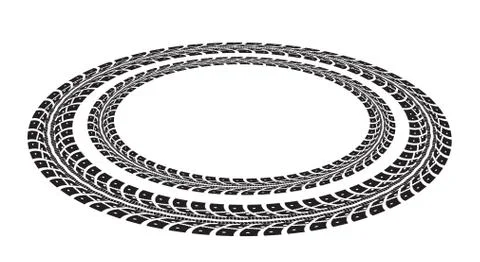 Tire tracks Stock Illustration