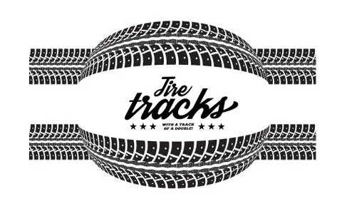 Tire tracks Stock Illustration
