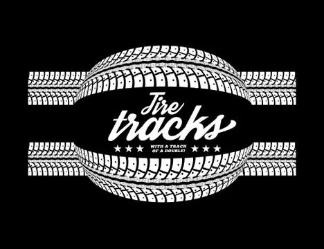 Tire tracks Stock Illustration