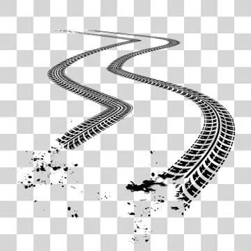 Tire tracks Stock Illustration