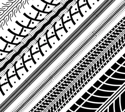 Tire tracks Stock Illustration
