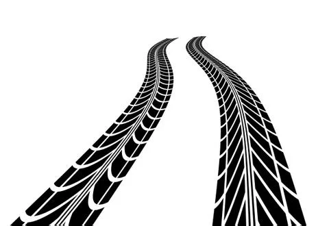Tire tracks Stock Illustration
