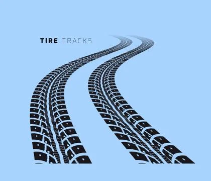 Tire tracks Stock Illustration