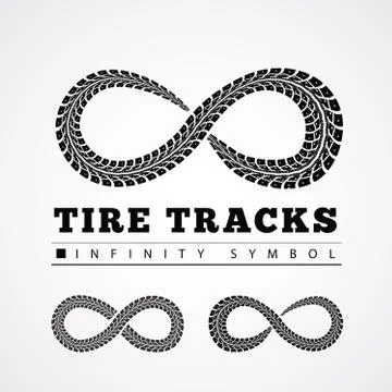 Tire Tracks in Infinity Form Stock Illustration