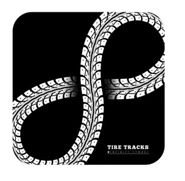 Tire Tracks in Infinity Form Stock Illustration
