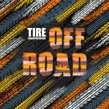 Tire tracks off road Illustrazione stock