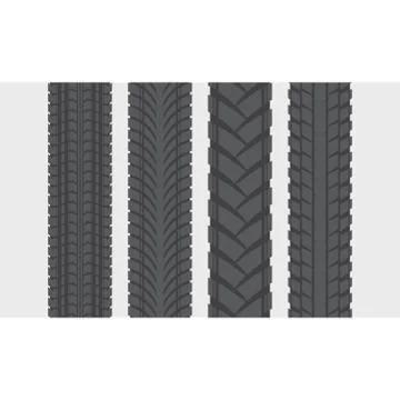Tire tracks set four Stock Illustration