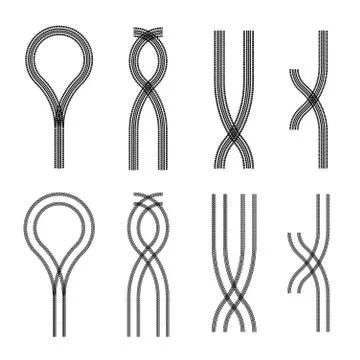 Tire tracks set Stock Illustration