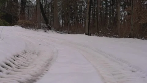 Tire Tracks in the Snow Vídeo Stock 234432711