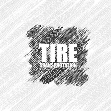 Tire tracks square background Stock Illustration