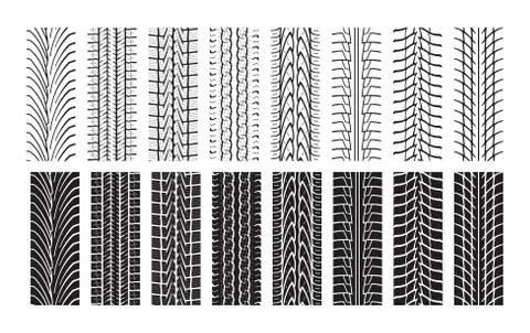 Tire tracks, trace of the wheel Stock Illustration