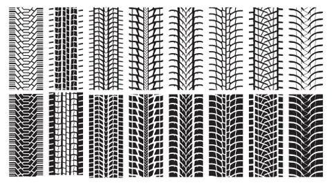 Tire Tracks, trace of the wheel Stock Illustration