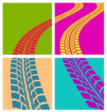 Tire tracks vector Stock Illustration