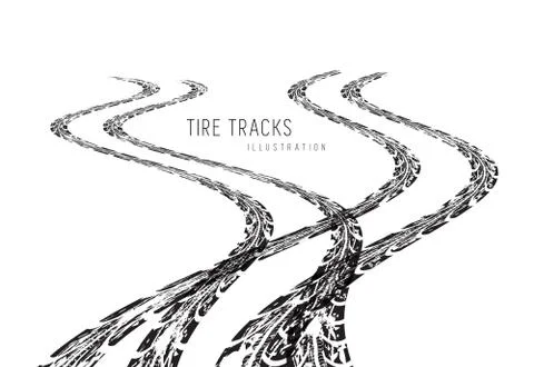 Tire tracks vector Stock Illustration