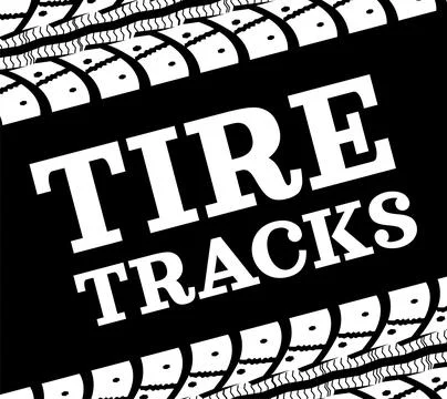 Tire tracks vector illustration frame on black Stock Illustration
