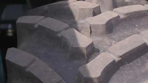 Tire tractor wheel closeup Stock Footage 82938689