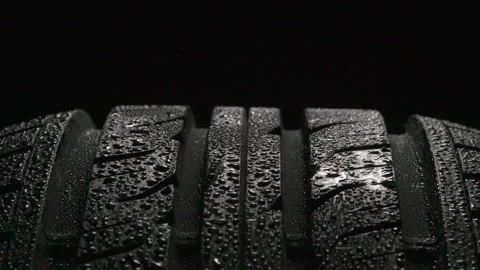 Tire Tread After Rain 4K Stock Footage 211681699