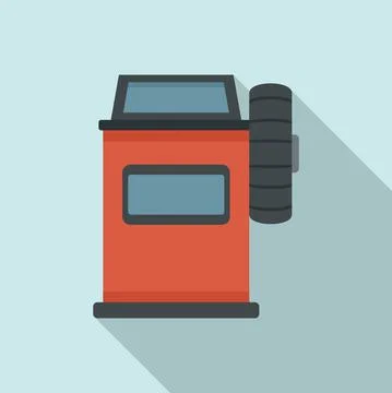 Tire vulcanization icon, flat style Illustrazione stock