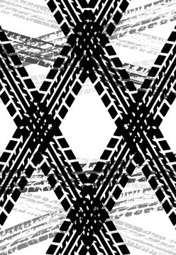 Tire wheel mark of car pattern, vertical background. Vector illustration イラスト素材