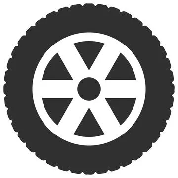 Tire Wheel Vector Icon Flat Illustration Stock Illustration