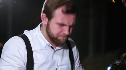 Tired angry man throws paper Stock Footage 75628256