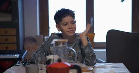 Tired Boy Thinking Hard Stock Footage 326876163