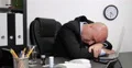 Tired Businessman Falling Asleep Manager Man Fall Sleep Stressed Male Lunch Time 4k or 4k+ Resolution