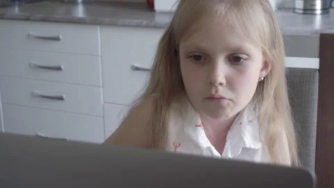 Tired child learns online Stock Footage 155502315