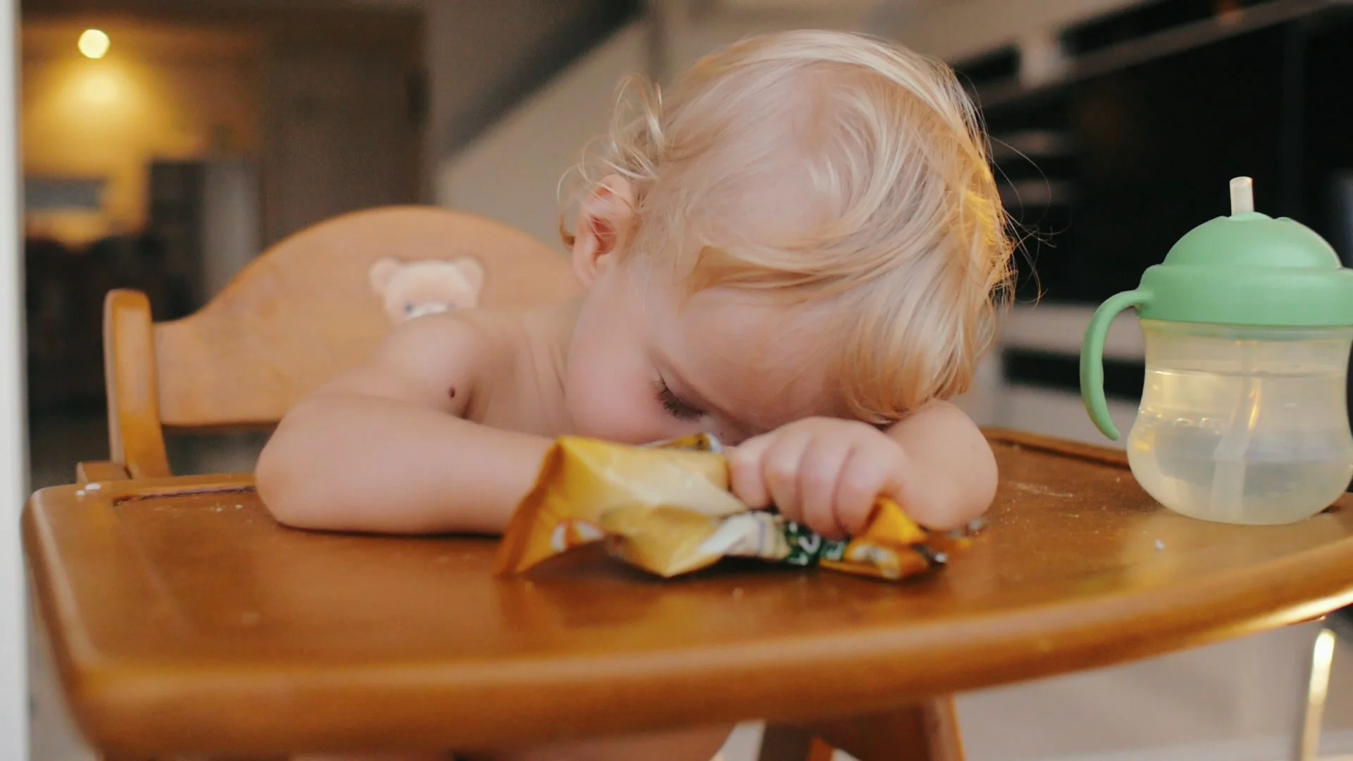 Tired Child Sleeping On High Chair Baby After Tasty Feeding Tired Child Sleeping On High Chair Baby After Tasty Feeding 88544809