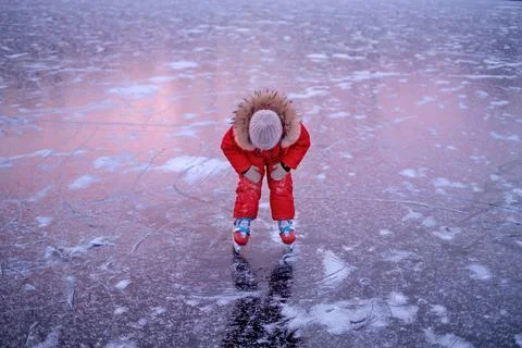 A tired child while skating. Stock Photos
