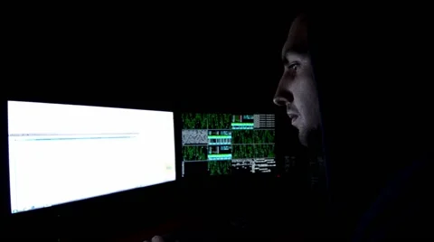 Tired computer programmer working at night Stock Footage 62372244