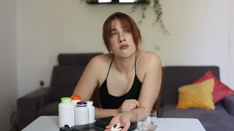 Tired of daily supplements. Video stock 339096509